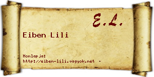 Eiben Lili névjegykártya